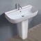 Rectangular White Ceramic Pedestal Sink